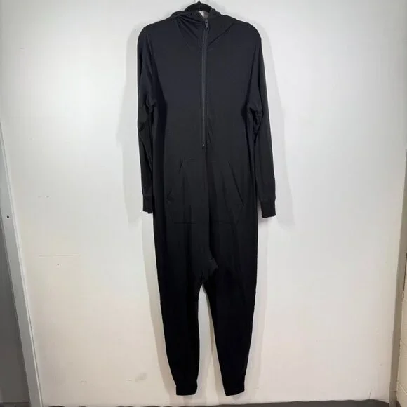 Smash + Tess Black Hooded Jilly Jogger Jumpsuit Size S Bamboo Lounge Casual Chic - Picture 5 of 16